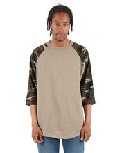 Load image into Gallery viewer, Unisex Camo Raglan Tee