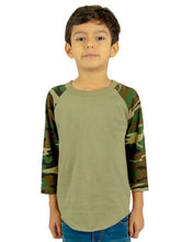 Load image into Gallery viewer, Youth Camo Raglan Tee