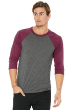 Load image into Gallery viewer, BELLA+CANVAS ® Unisex 3/4-Sleeve Baseball Tee. BC3200