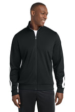 Load image into Gallery viewer, Sport-Tek ® Tricot Sleeve Stripe Track Jacket. JST94