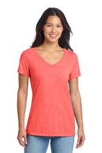 Load image into Gallery viewer, Port & Co ® Women's Beach Wash ® Garment-Dyed V-Neck Tee LPC099V