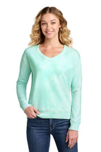 Load image into Gallery viewer, Port & Co ® Women's Beach Wash ® Cloud Tie-Dye V-Neck Sweatshirt LPC140V
