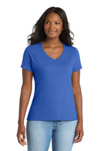 Load image into Gallery viewer, Port & Co ® Women's Performance Blend V-Neck Tee. LPC381V