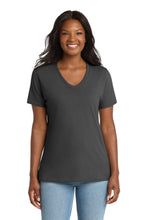 Load image into Gallery viewer, Port & Co ® Women's Core Cotton V-Neck Tee. LPC54V