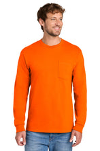 Load image into Gallery viewer, Port & Co ® Long Sleeve Essential Pocket Tee. PC61LSP