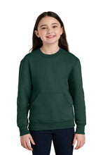 Load image into Gallery viewer, Port & Co ® Youth Core Fleece Crewneck Pocket Sweatshirt PC78YPKT