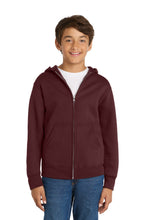 Load image into Gallery viewer, Port & Co ® Youth Core Fleece Full-Zip Hooded Sweatshirt PC78YZH
