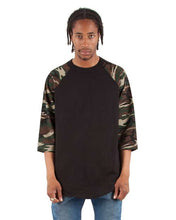 Load image into Gallery viewer, Unisex Camo Raglan Tee

