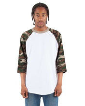 Load image into Gallery viewer, Unisex Camo Raglan Tee
