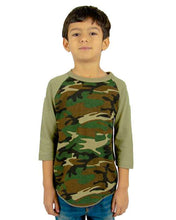 Load image into Gallery viewer, Youth Camo Raglan Tee
