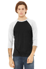 Load image into Gallery viewer, BELLA+CANVAS  ®  Unisex 3/4-Sleeve Baseball Tee. BC3200
