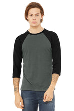 Load image into Gallery viewer, BELLA+CANVAS  ®  Unisex 3/4-Sleeve Baseball Tee. BC3200

