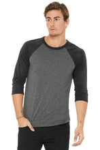 Load image into Gallery viewer, BELLA+CANVAS  ®  Unisex 3/4-Sleeve Baseball Tee. BC3200
