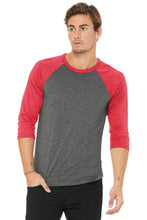 Load image into Gallery viewer, BELLA+CANVAS  ®  Unisex 3/4-Sleeve Baseball Tee. BC3200
