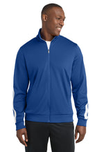 Load image into Gallery viewer, Sport-Tek  ®  Tricot Sleeve Stripe Track Jacket. JST94
