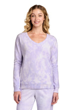 Load image into Gallery viewer, Port &amp; Co ®  Women's Beach Wash ®  Cloud Tie-Dye V-Neck Sweatshirt LPC140V
