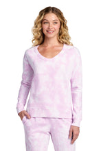 Load image into Gallery viewer, Port &amp; Co ®  Women's Beach Wash ®  Cloud Tie-Dye V-Neck Sweatshirt LPC140V
