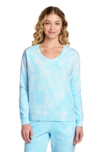 Load image into Gallery viewer, Port &amp; Co ®  Women's Beach Wash ®  Cloud Tie-Dye V-Neck Sweatshirt LPC140V
