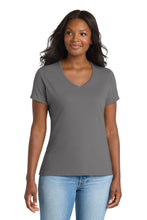 Load image into Gallery viewer, Port &amp; Co ®  Women's Performance Blend V-Neck Tee. LPC381V
