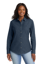 Load image into Gallery viewer, Port &amp; Co ®  Women's Long Sleeve Value Denim Shirt.  LSP10
