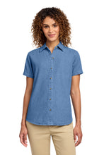Load image into Gallery viewer, Port &amp; Co ®  Women's Short Sleeve Value Denim Shirt.  LSP11
