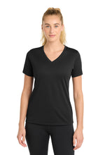 Load image into Gallery viewer, Sport-Tek ®  Women's PosiCharge ®  RacerMesh ®  V-Neck Tee. LST340
