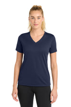 Load image into Gallery viewer, Sport-Tek ®  Women's PosiCharge ®  RacerMesh ®  V-Neck Tee. LST340
