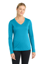 Load image into Gallery viewer, Sport-Tek ®  Women's Long Sleeve PosiCharge ®  Competitor™ V-Neck Tee. LST353LS
