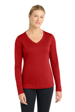Load image into Gallery viewer, Sport-Tek ®  Women's Long Sleeve PosiCharge ®  Competitor™ V-Neck Tee. LST353LS
