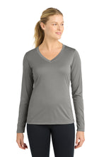 Load image into Gallery viewer, Sport-Tek ®  Women's Long Sleeve PosiCharge ®  Competitor™ V-Neck Tee. LST353LS
