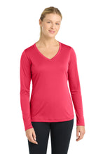 Load image into Gallery viewer, Sport-Tek ®  Women's Long Sleeve PosiCharge ®  Competitor™ V-Neck Tee. LST353LS
