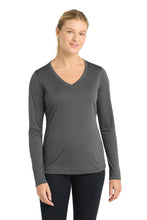Load image into Gallery viewer, Sport-Tek ®  Women's Long Sleeve PosiCharge ®  Competitor™ V-Neck Tee. LST353LS
