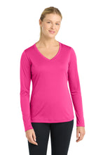 Load image into Gallery viewer, Sport-Tek ®  Women's Long Sleeve PosiCharge ®  Competitor™ V-Neck Tee. LST353LS

