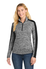 Load image into Gallery viewer, Sport-Tek ®  Women's PosiCharge ®  Electric Heather Colorblock 1/4-Zip Pullover. LST397
