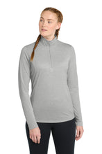 Load image into Gallery viewer, Sport-Tek  ®  Women's PosiCharge  ®  Tri-Blend Wicking 1/4-Zip Pullover. LST407
