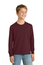 Load image into Gallery viewer, Port &amp; Co ®  Youth Long Sleeve Core Cotton Tee. PC54YLS
