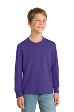 Load image into Gallery viewer, Port &amp; Co ®  Youth Long Sleeve Core Cotton Tee. PC54YLS
