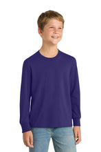 Load image into Gallery viewer, Port &amp; Co ®  Youth Long Sleeve Core Cotton Tee. PC54YLS
