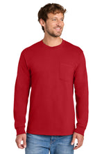 Load image into Gallery viewer, Port &amp; Co ®  Tall Long Sleeve Essential Pocket Tee. PC61LSPT
