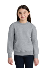 Load image into Gallery viewer, Port &amp; Co ®  Youth Core Fleece Crewneck Pocket Sweatshirt PC78YPKT
