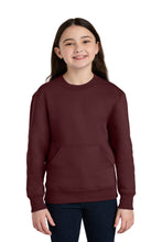 Load image into Gallery viewer, Port &amp; Co ®  Youth Core Fleece Crewneck Pocket Sweatshirt PC78YPKT
