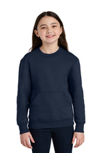 Load image into Gallery viewer, Port &amp; Co ®  Youth Core Fleece Crewneck Pocket Sweatshirt PC78YPKT
