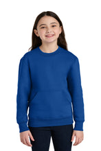 Load image into Gallery viewer, Port &amp; Co ®  Youth Core Fleece Crewneck Pocket Sweatshirt PC78YPKT

