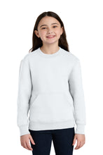Load image into Gallery viewer, Port &amp; Co ®  Youth Core Fleece Crewneck Pocket Sweatshirt PC78YPKT
