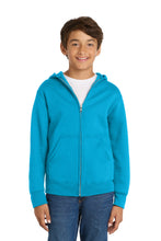 Load image into Gallery viewer, Port &amp; Co ®  Youth Core Fleece Full-Zip Hooded Sweatshirt PC78YZH
