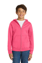 Load image into Gallery viewer, Port &amp; Co ®  Youth Core Fleece Full-Zip Hooded Sweatshirt PC78YZH
