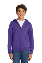 Load image into Gallery viewer, Port &amp; Co ®  Youth Core Fleece Full-Zip Hooded Sweatshirt PC78YZH
