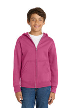 Load image into Gallery viewer, Port &amp; Co ®  Youth Core Fleece Full-Zip Hooded Sweatshirt PC78YZH
