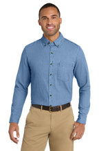 Load image into Gallery viewer, Port &amp; Co ®  Long Sleeve Value Denim Shirt. SP10
