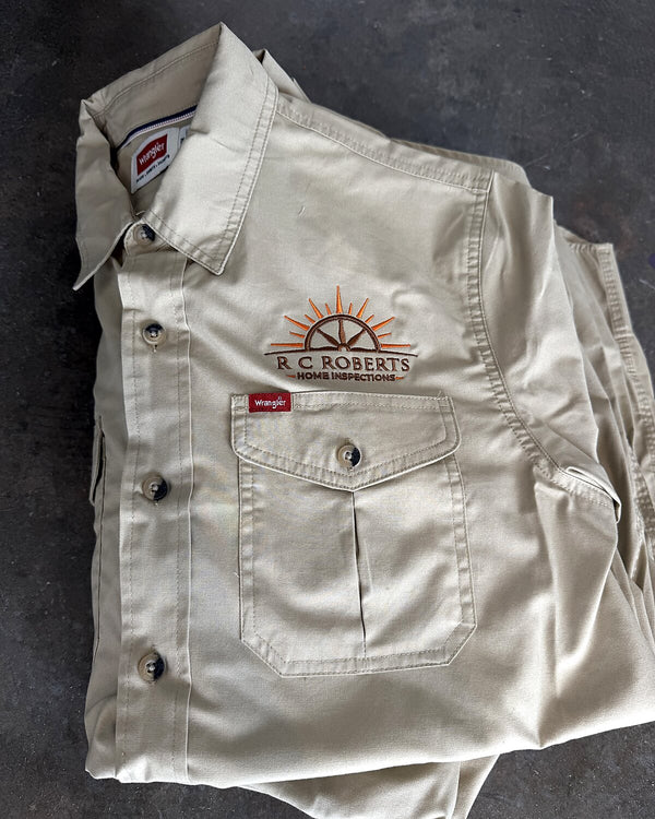 Embroidered work shirt for R C Roberts Home Inspections